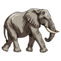 ai gerado adesivo do uma gigante elefante em uma transparente fundo - ai gerado png