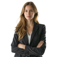 AI generated Business Woman Standing With Crossed Arms on Transparent background - Ai Generated png