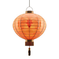 ai gerado 3d Renderização do uma chinês tradicional luminária ou lanterna em transparente fundo - ai gerado png