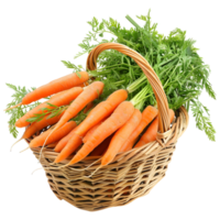 AI generated 3D Rendering of a Carrots in a Basket on Transparent Background - Ai Generated png