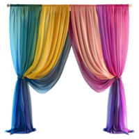 AI generated 3D Rendering of a Wall Colorful Curtains on Transparent Background - Ai Generated png