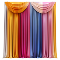 AI generated 3D Rendering of a Wall Colorful Curtains on Transparent Background - Ai Generated png