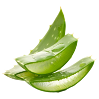 AI generated 3D Rendering of a Sliced Pieces of Aloe Vera on Transparent Background - Ai Generated png