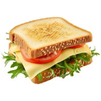 ai genererad 3d tolkning av en gott smörgås på transparent bakgrund - ai genererad png
