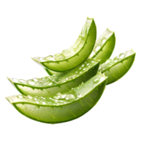 AI generated 3D Rendering of a Sliced Pieces of Aloe Vera on Transparent Background - Ai Generated png