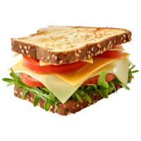 ai généré 3d le rendu de une savoureux sandwich sur transparent Contexte - ai généré png