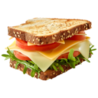 ai generiert 3d Rendern von ein lecker Sandwich auf transparent Hintergrund - - ai generiert png