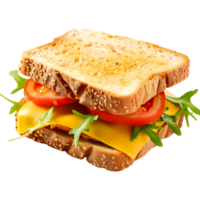 ai generiert 3d Rendern von ein lecker Sandwich auf transparent Hintergrund - - ai generiert png