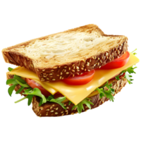 ai gerado 3d Renderização do uma saboroso sanduíche em transparente fundo - ai gerado png