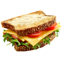 ai generato 3d interpretazione di un' gustoso Sandwich su trasparente sfondo - ai generato png