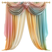 AI generated 3D Rendering of a Wall Colorful Curtains on Transparent Background - Ai Generated png