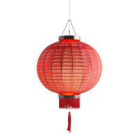 ai generado 3d representación de un chino tradicional lámpara o linterna en transparente antecedentes - ai generado png