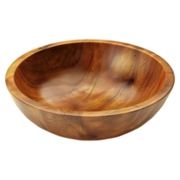 AI generated 3D Rendering of a Wooden Empty Bowl on Transparent Background - Ai Generated png