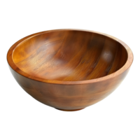 AI generated 3D Rendering of a Wooden Empty Bowl on Transparent Background - Ai Generated png