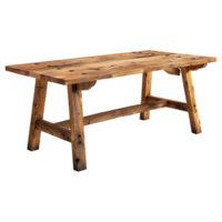 ai généré 3d le rendu de une vide en bois table sur transparent Contexte - ai généré png