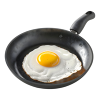 ai generato 3d interpretazione di un' fritte uovo nel un' padella su trasparente sfondo - ai generato png