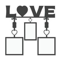 Love Photo Frame Laser Cut design vector