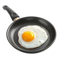 AI generated 3D Rendering of a Fried Egg in a Pan on Transparent Background - Ai Generated png