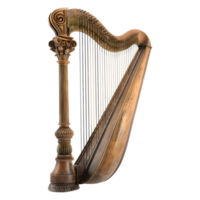 ai gegenereerd 3d renderen van een chromatisch harp Aan transparant achtergrond - ai gegenereerd png