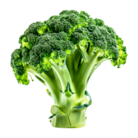 ai gegenereerd 3d renderen van een groen broccoli Aan transparant achtergrond - ai gegenereerd png