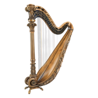 ai gegenereerd 3d renderen van een chromatisch harp Aan transparant achtergrond - ai gegenereerd png