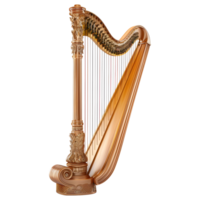 ai gegenereerd 3d renderen van een chromatisch harp Aan transparant achtergrond - ai gegenereerd png