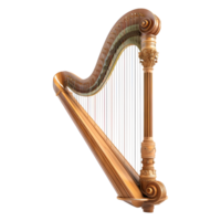 ai gegenereerd 3d renderen van een chromatisch harp Aan transparant achtergrond - ai gegenereerd png