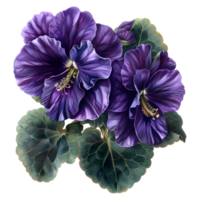 ai generato 3d interpretazione di un' viola viola del pensiero fiore su trasparente sfondo - ai generato png