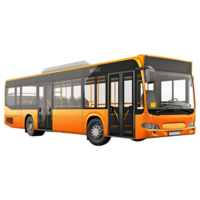 ai gerado 3d Renderização do uma cidade ônibus em transparente fundo - ai gerado png