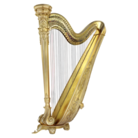 ai gegenereerd 3d renderen van een chromatisch harp Aan transparant achtergrond - ai gegenereerd png