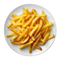 AI generated 3D Rendering of a Fries in a Plate on Transparent Background - Ai Generated png