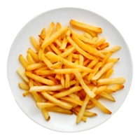 ai generado 3d representación de un papas fritas en un plato en transparente antecedentes - ai generado png