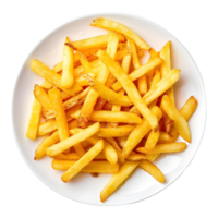 AI generated 3D Rendering of a Fries in a Plate on Transparent Background - Ai Generated png