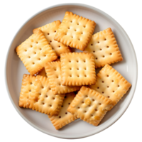 ai generado 3d representación de un diferente galletas en un plato en transparente antecedentes - ai generado png