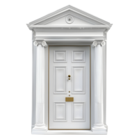 ai generado 3d representación de un casa frente puerta en transparente antecedentes - ai generado png