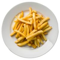 AI generated 3D Rendering of a Fries in a Plate on Transparent Background - Ai Generated png