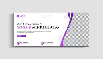 Yoga social media Cover or web banner template vector