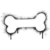 Spray Painted Graffiti bone icon Sprayed isolated with a white background. vector