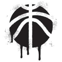 Spray Painted Graffiti Basketball icon Sprayed isolated with a white background. vector