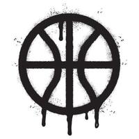 Spray Painted Graffiti Basketball icon Sprayed isolated with a white background. vector