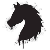 Spray Painted Graffiti horse icon Sprayed isolated with a white background. vector