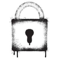 Spray Painted Graffiti padlock icon Sprayed isolated with a white background. vector