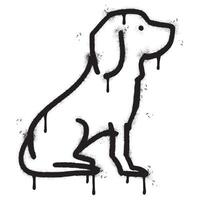 rociar pintado pintada perro icono rociado aislado con un blanco antecedentes. vector