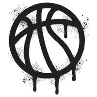 Spray Painted Graffiti Basketball icon Sprayed isolated with a white background. vector