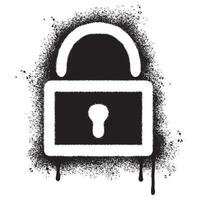 Spray Painted Graffiti padlock icon Sprayed isolated with a white background. vector