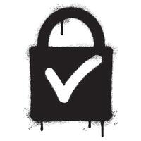 Spray Painted Graffiti padlock icon Sprayed isolated with a white background. vector