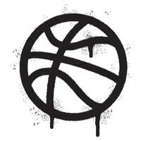 Spray Painted Graffiti Basketball icon Sprayed isolated with a white background. vector