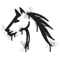 Spray Painted Graffiti horse icon Sprayed isolated with a white background. vector
