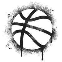 Spray Painted Graffiti Basketball icon Sprayed isolated with a white background. vector