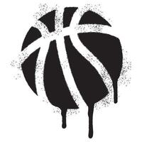 Spray Painted Graffiti Basketball icon Sprayed isolated with a white background. vector